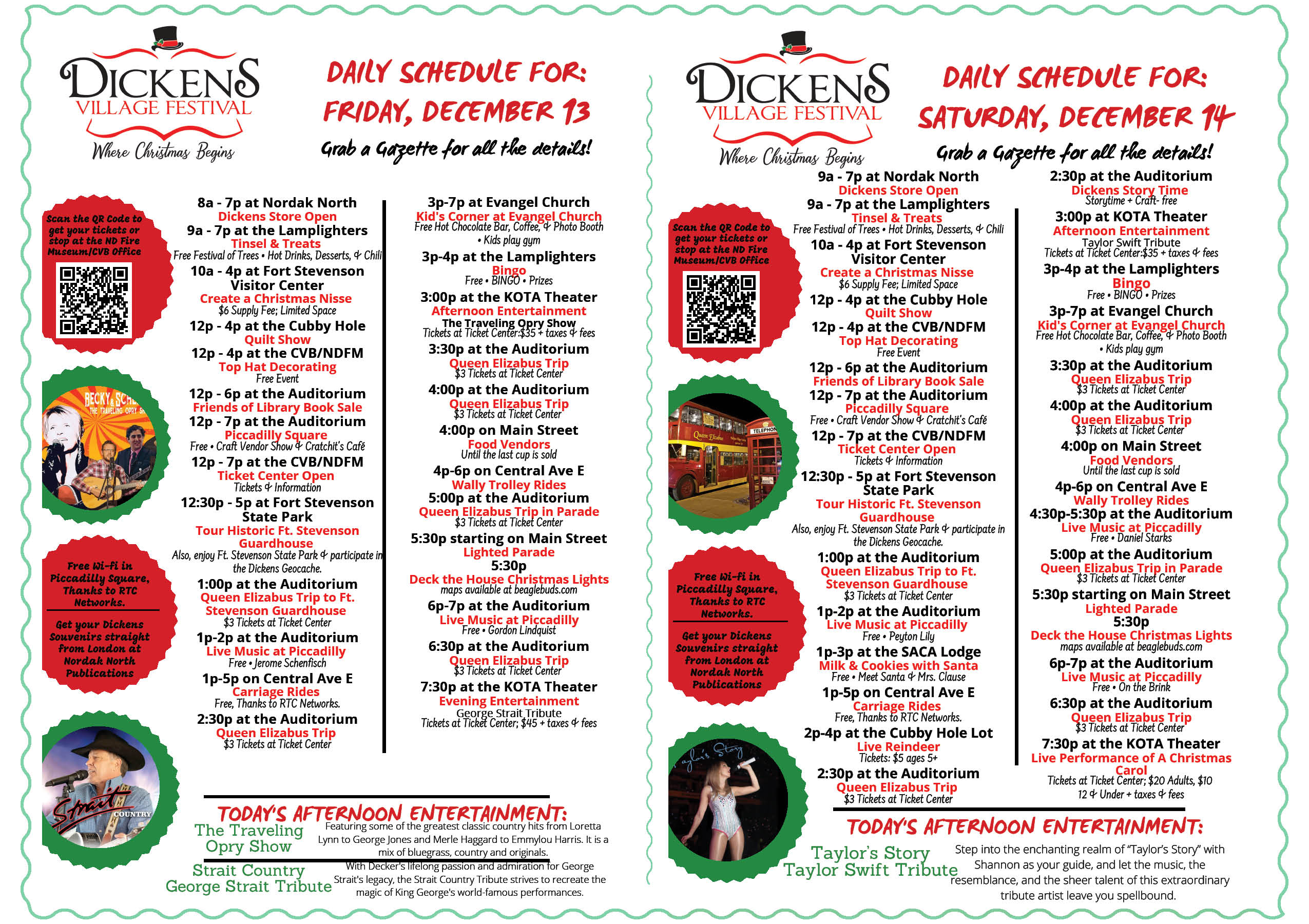 Dickens December 13 & 14 events